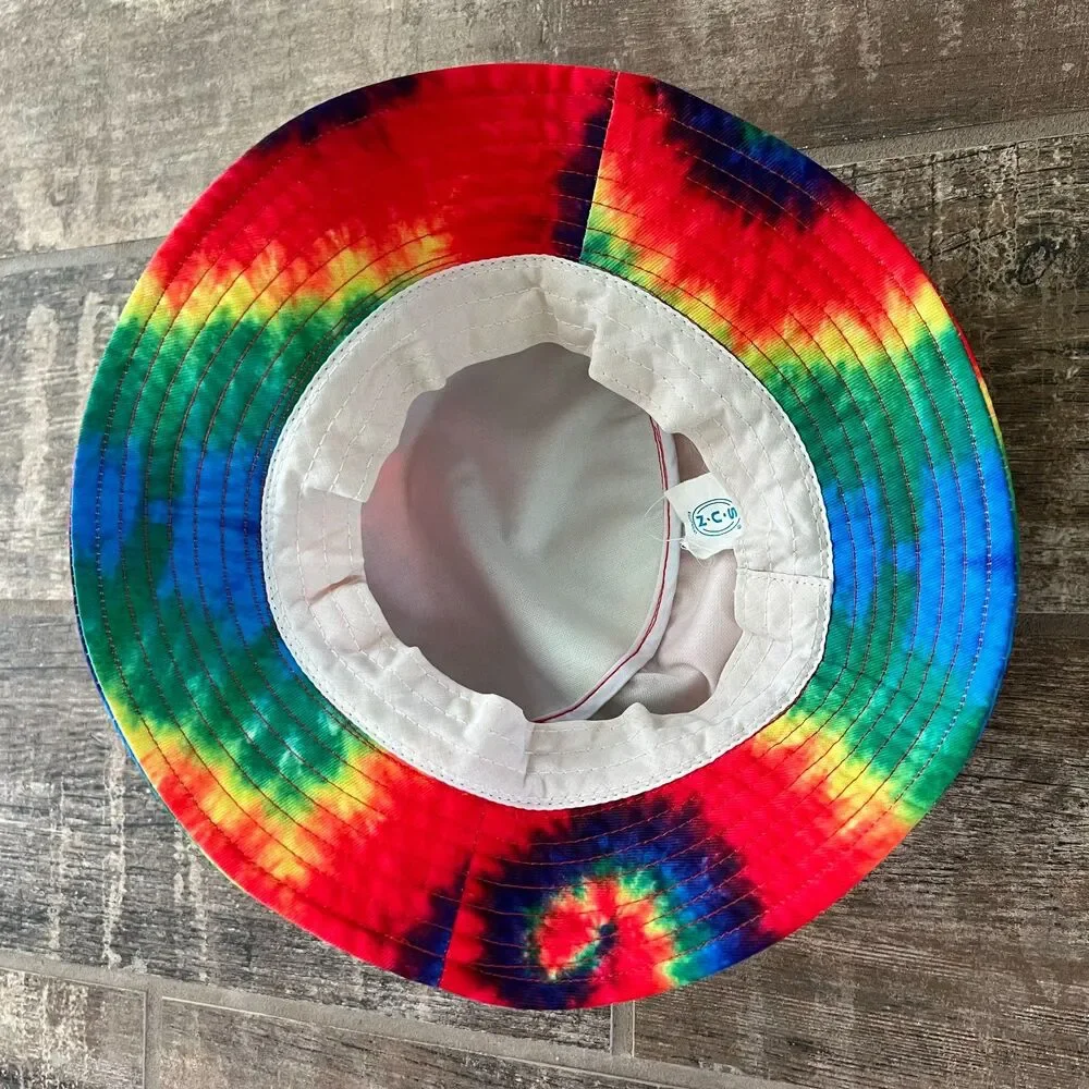 Kids Tie-Dye Rainbow Bucket Hat 100% Cotton